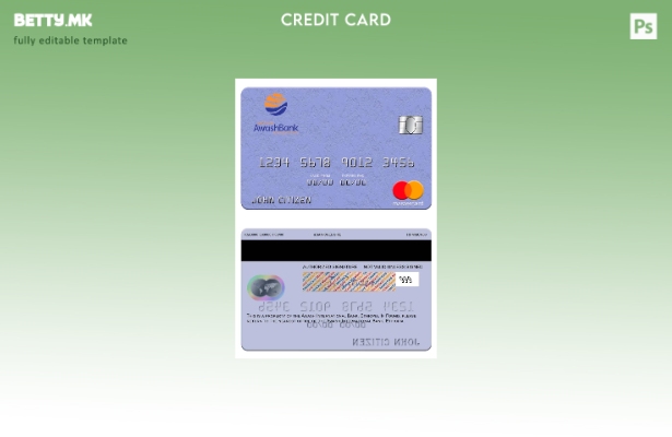 Модерен стил на шаблон за мастер картички на меѓународната банка Ethiopia Awash